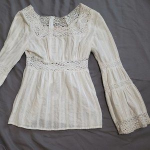 Michael Kors Cute Little White Top Bell Sleeves Size XS